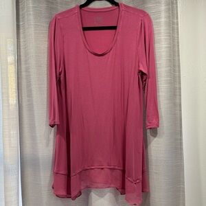 LOGO by Lori Goldstein Tunic Top Women Chiffon Hem 3/4 Sleeve A275785 - Size L